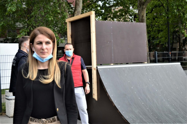 Градоначелница Душанка Голубовић на отварању скејт парка